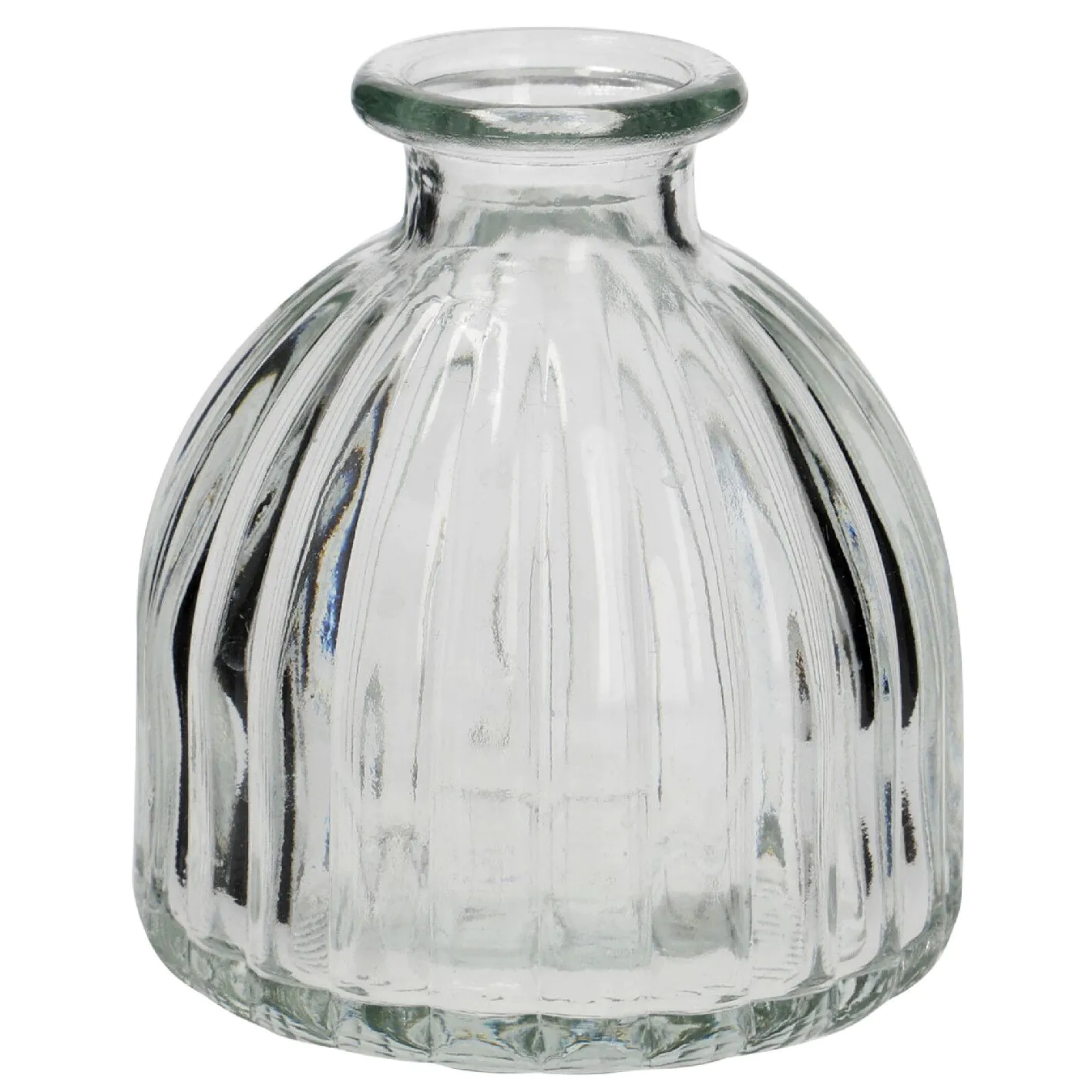 Mini-Vase Rillen, halbrund, 8 x 8.5 cm
