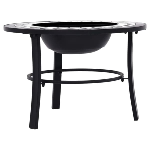 vidaXL Bålfat med mosaikkmønster svart og hvit 68 cm keramikk
