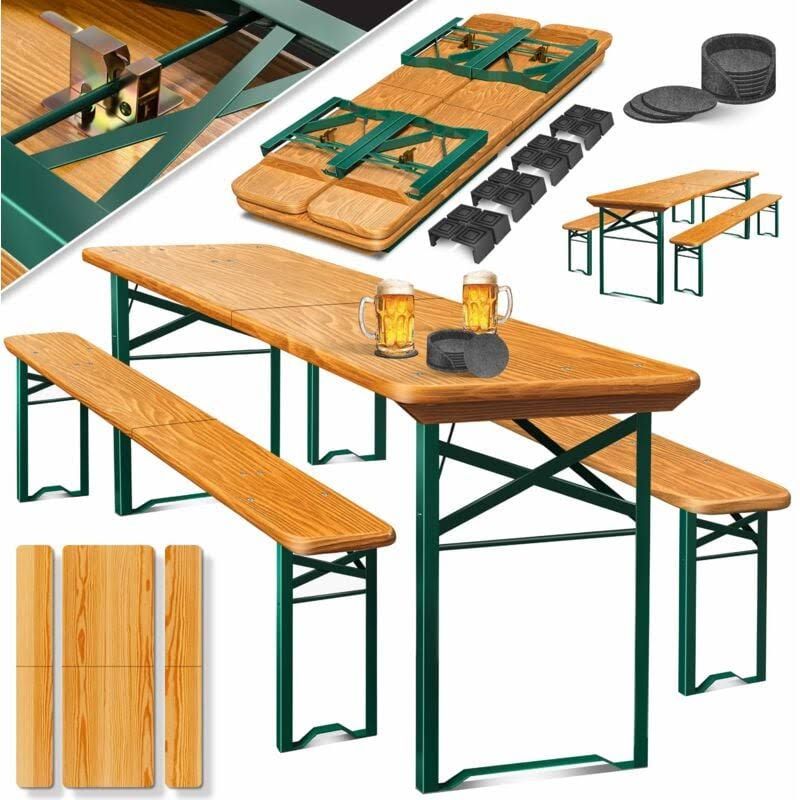KESSER Bierzeltgarnitur 3 teilig Gartenmöbel-Set Klappbar 170 x 46 x 75cm 2X Bierbänke 1x Biertisch Festzeltgarnitur Biertisch Stehtisch