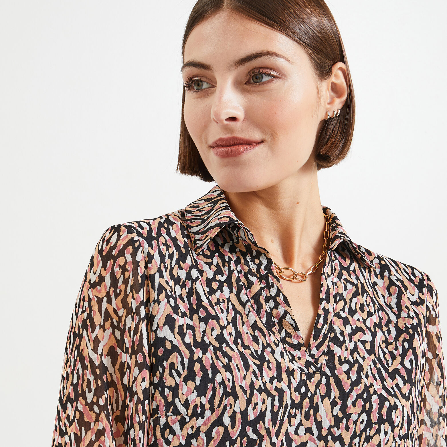 Blouse voile imprimée femme