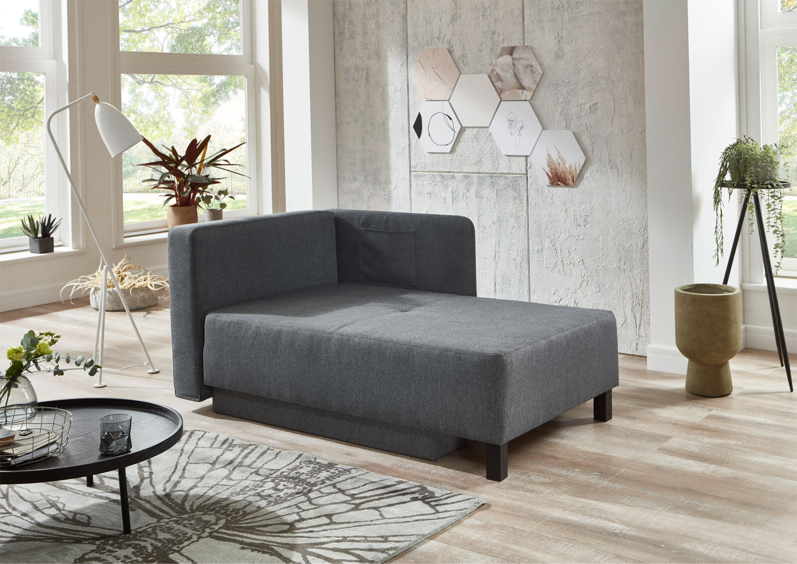 Recamiere Reims 153x90x80 cm Anthrazit