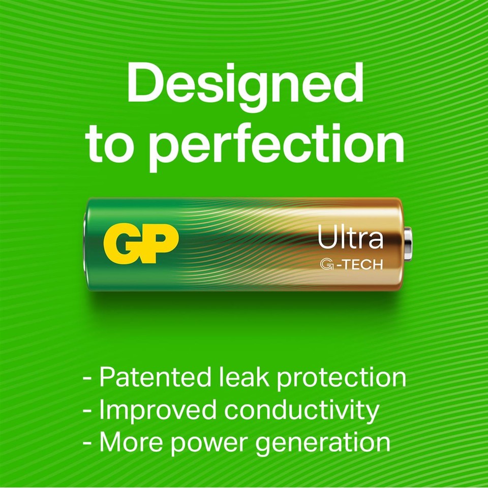GP - Ultra Alkaline Battery, Size AAA, 24AU/LR03, 1.5V, 24-pack