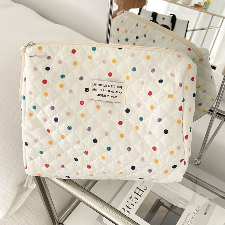 ZenlyHabit - Stoffen make-uptas / clutch met stippen