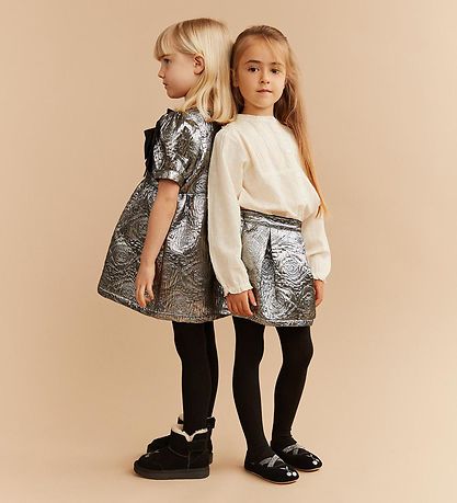 Sofie Schnoor Kleid - Silber/Schleifen