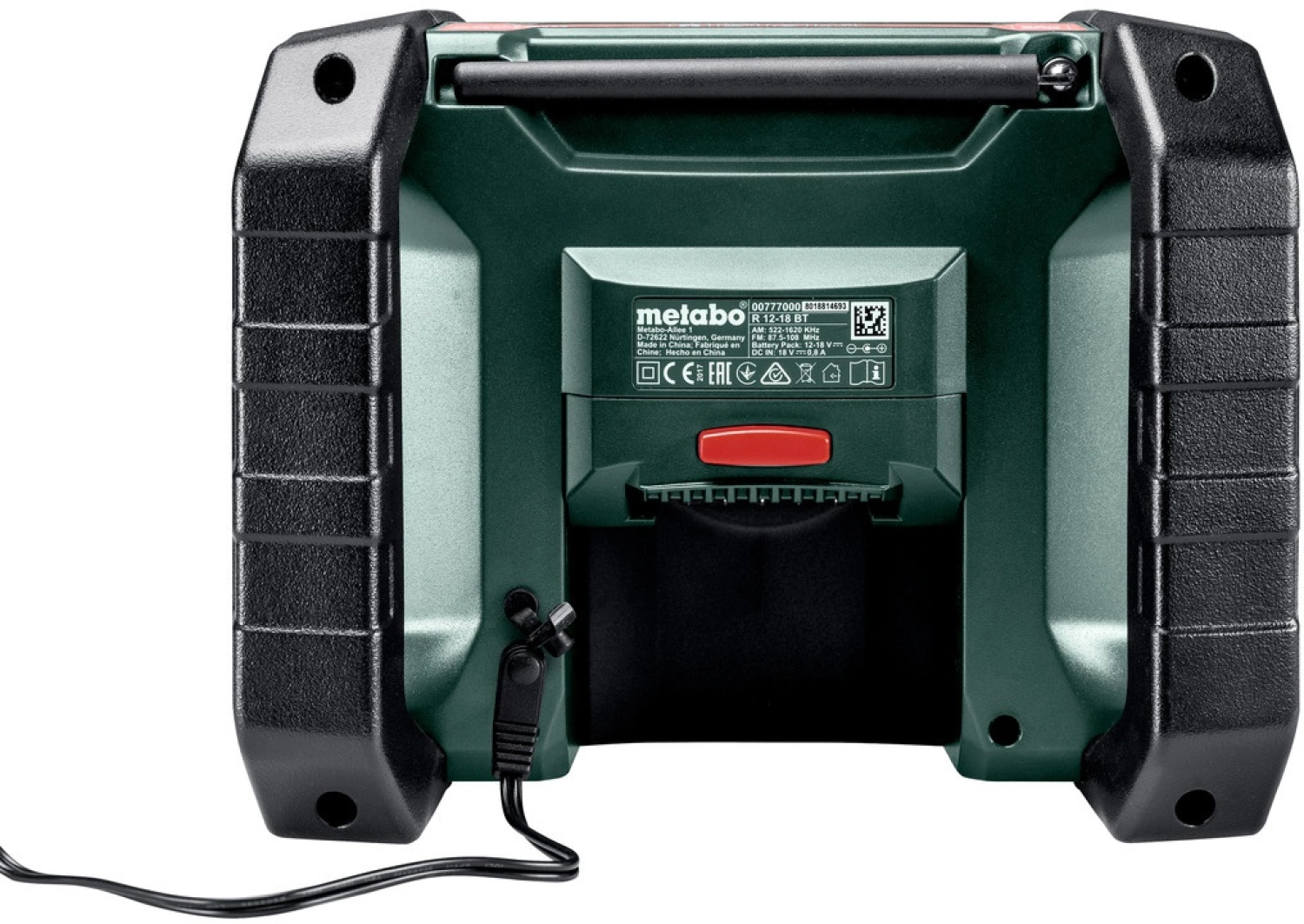 Metabo R 12-18 BT 12V / 18V Li-Ion Accu bouwradio met Bluetooth - werkt op netstroom & accu