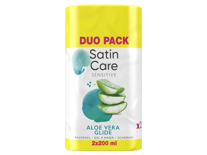 Gillette Venus Rasiergel Venus Satin Care Sensitive Duo Pac Damenrasiergel speziell für empfindliche Haut mit Aloe Vera