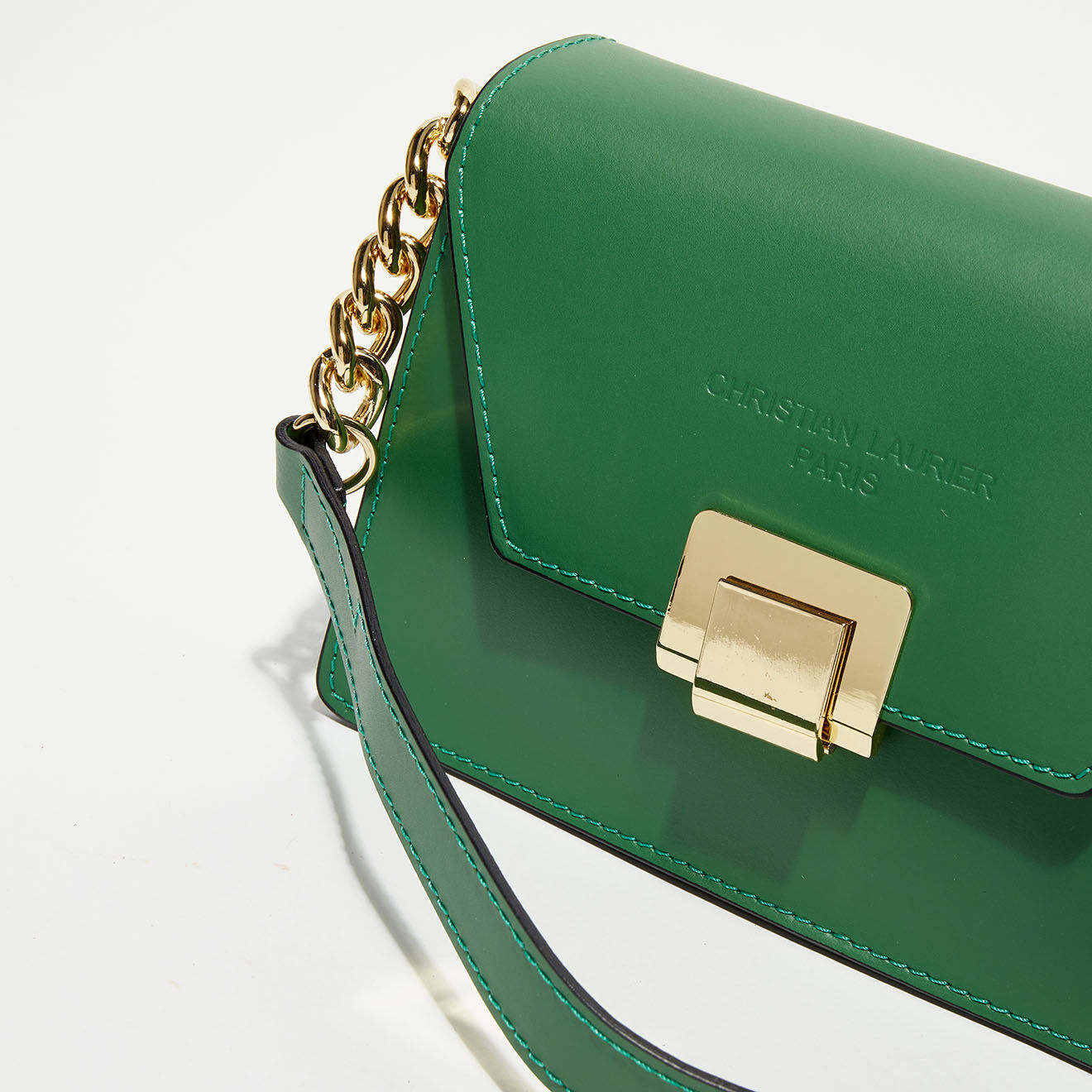 Christian Laurier Sac bandoulière en Cuir Ava vert - 22x14x10 cm
