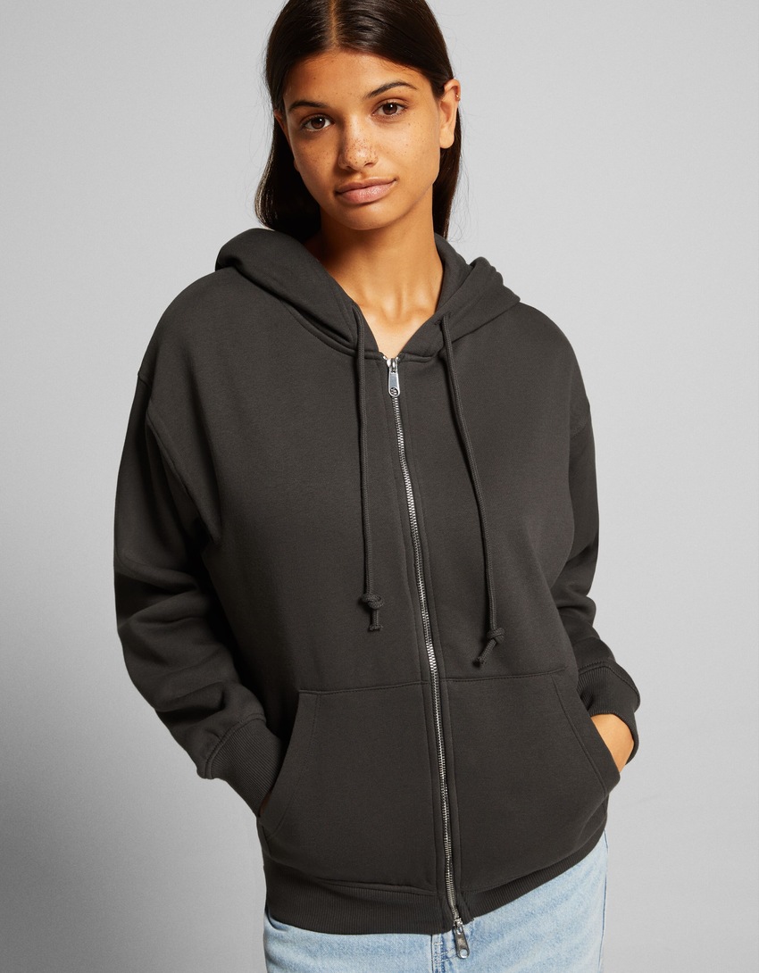 Moletom com zíper oversized