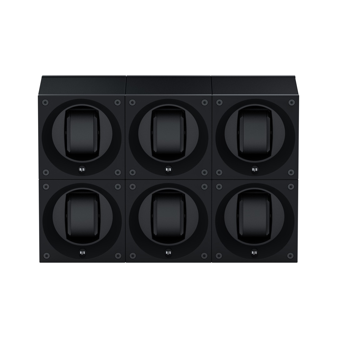SwissKubik Masterbox Aluminium Schwarz - 6 Uhren