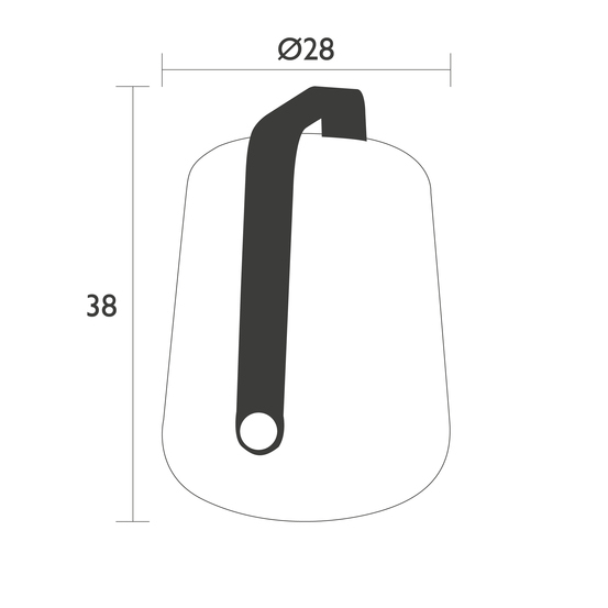 Lampe nomade Balad en plastique bleu acapulco - H.38xD.28 cm
