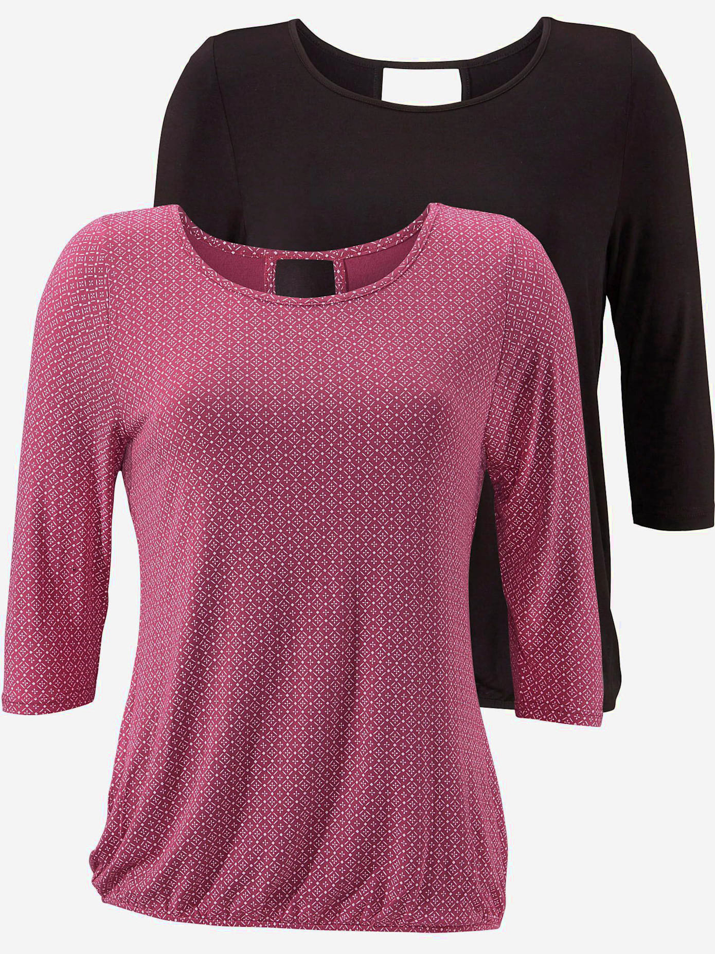 T-shirt à manches 3/4 lot de 2 t-shirts lascana
