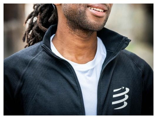 Veste running Compressport Seamless Zip Noir