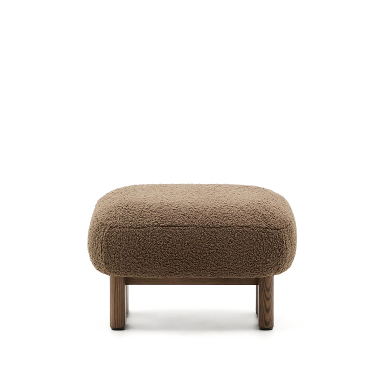 Kave Home Nema voetenbank walnoot/taupe