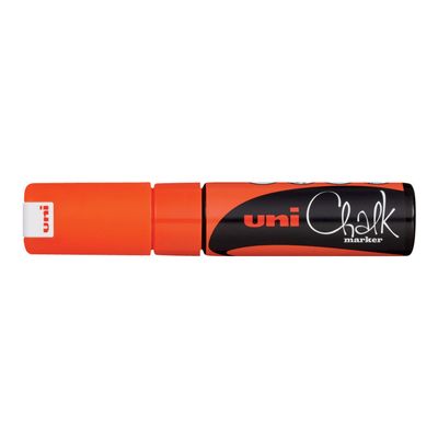 UNI CHALK - Marqueur craie - pointe biseau large - orange fluo