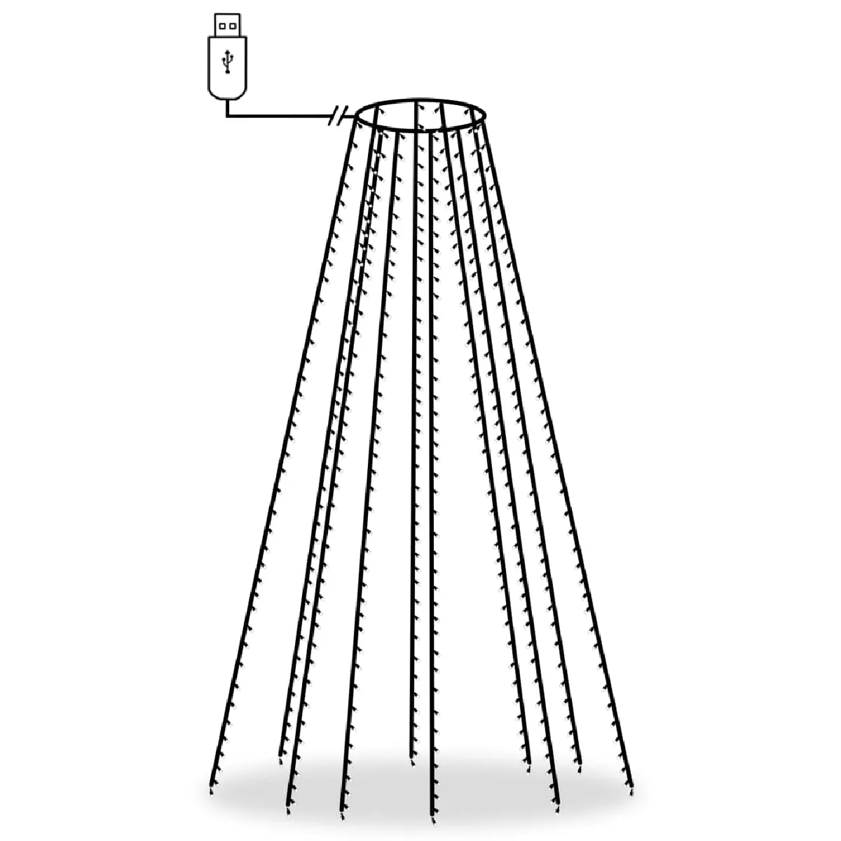 vidaXL Guirlande Arbre Noël 400 LED Bleu