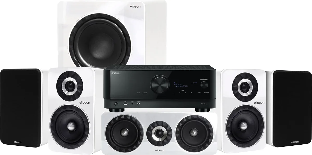 Yamaha RX-V6A   Elipson Prestige Facet HCM 6B 5.1 Blanc   NorStone Arran RCA SUB (3 m)   NorStone CL250 (25 m) Chaînes Grand Spectacle
