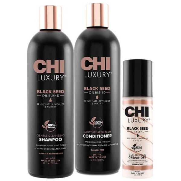 Trio shampooing + conditionneur + gel crème Luxury Black Seed Oil CHI