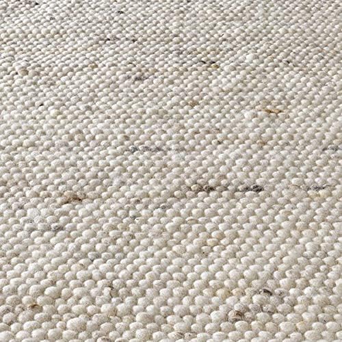 Taracarpet Gewalkter Handwebteppich Helsinki aus hochwertiger Schurwolle hergestellt in der EU fürs Wohnzimmer, Esszimmer, Schlafzimmer und die Küche geeignet 250x290 cm beige