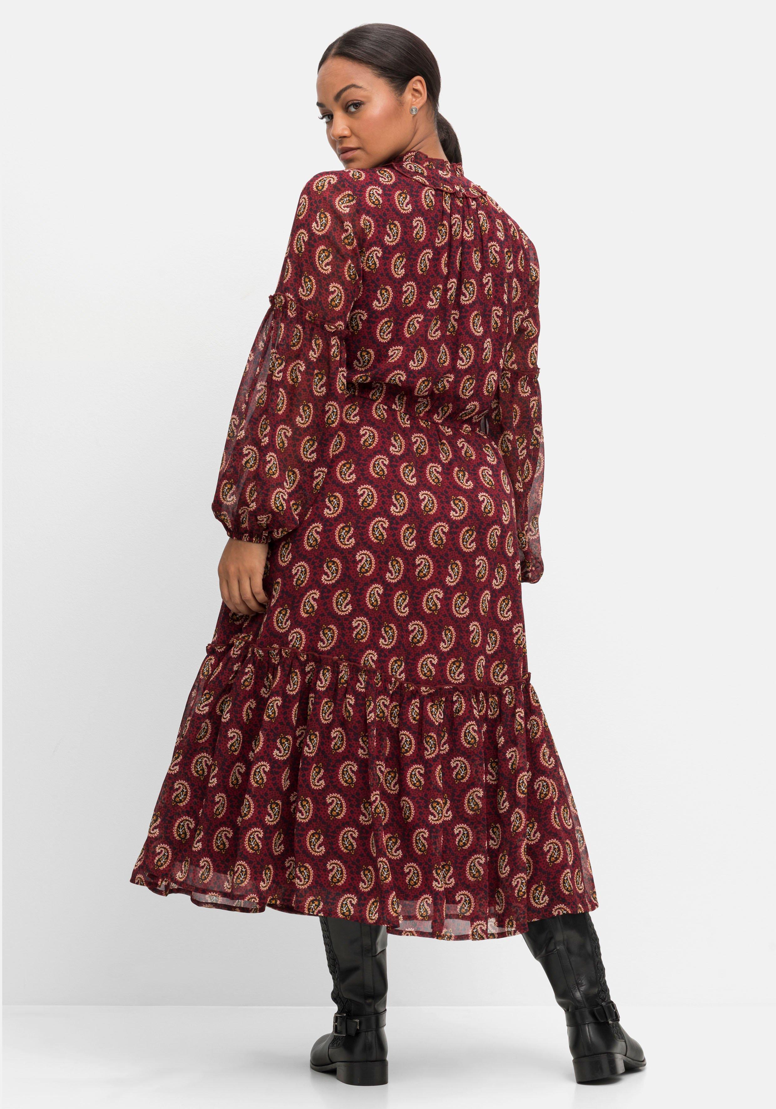 Chiffonkleid in Maxilänge, mit Paisleydruck