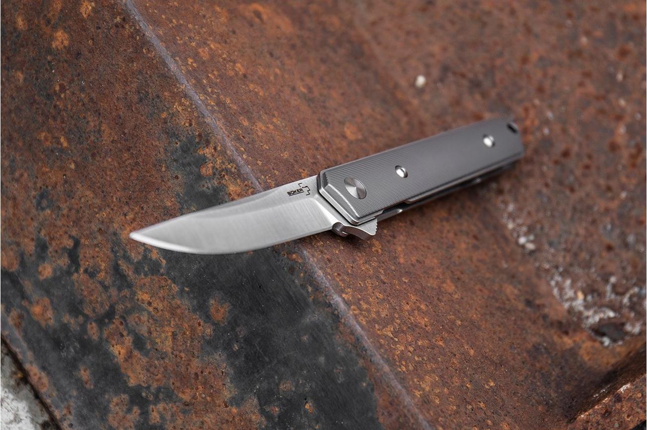 Böker Plus Kwaiken Mini Flipper Titanium 01BO267 zakmes, Lucas Burnley design