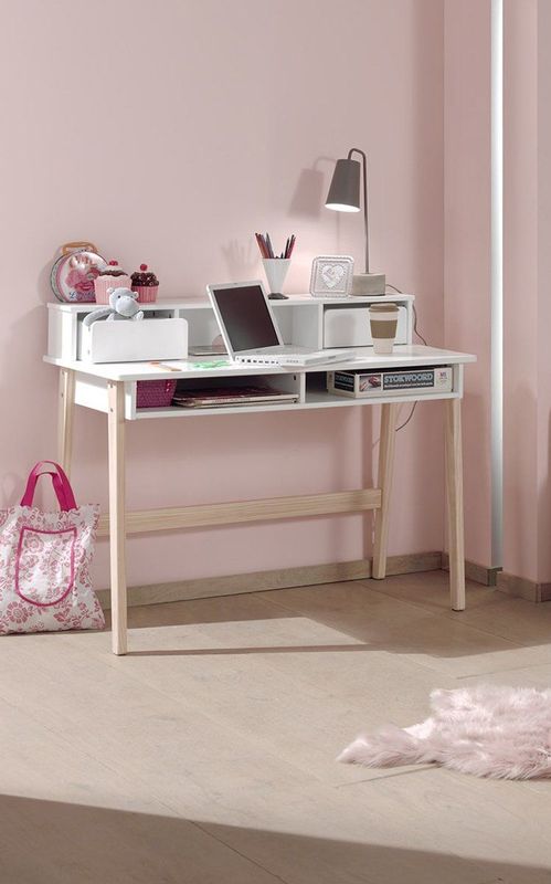 Kinderkamercombinatie Kiddy - Wit - Bed 90x200 cm - Bureau 120x55x90 cm