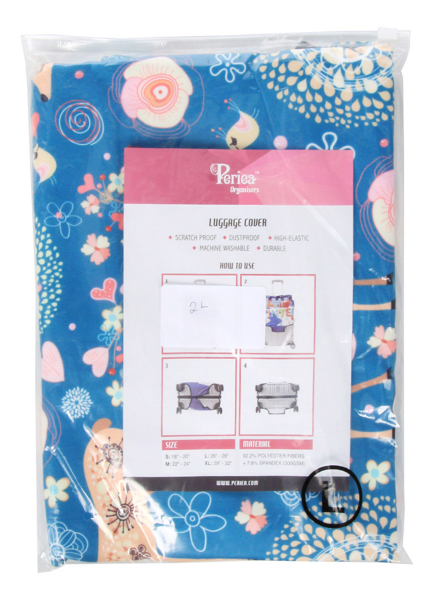 Housse de valise Periea Blue Animals L