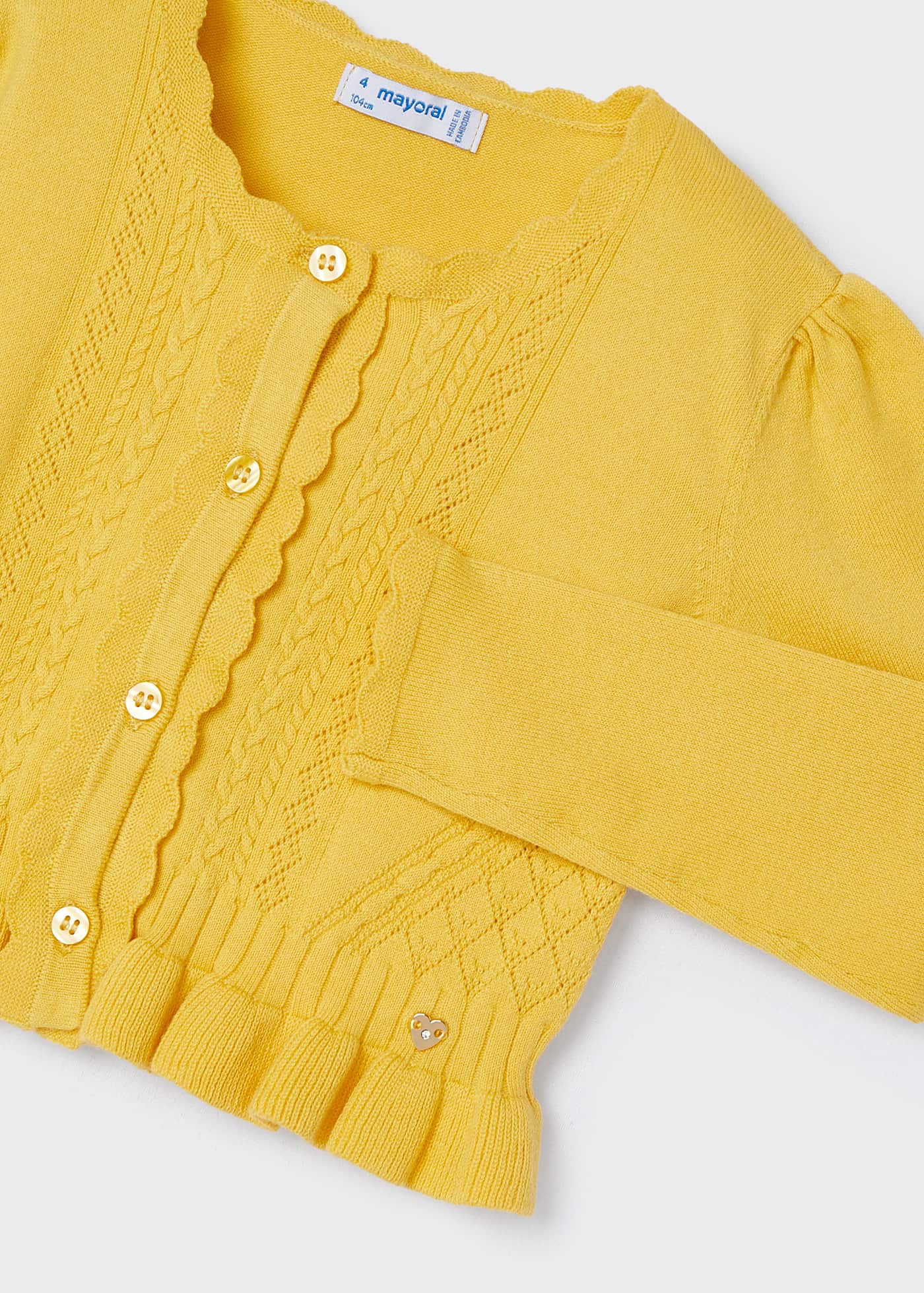 Casaquinho Better Cotton com detalhes vazados para meninas, branco