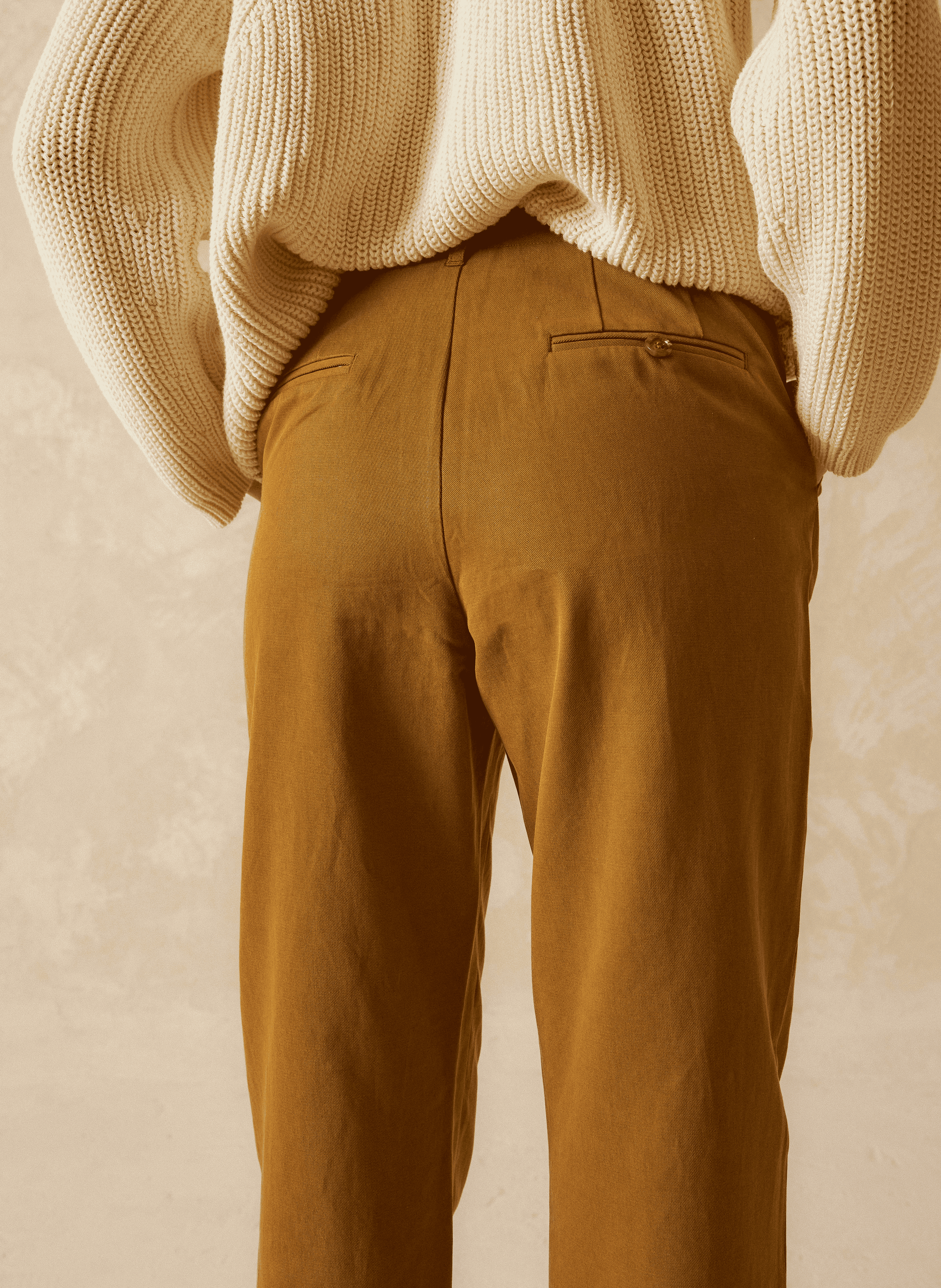 LUCAS - Pantalon droit en coton mélangé | Vert
