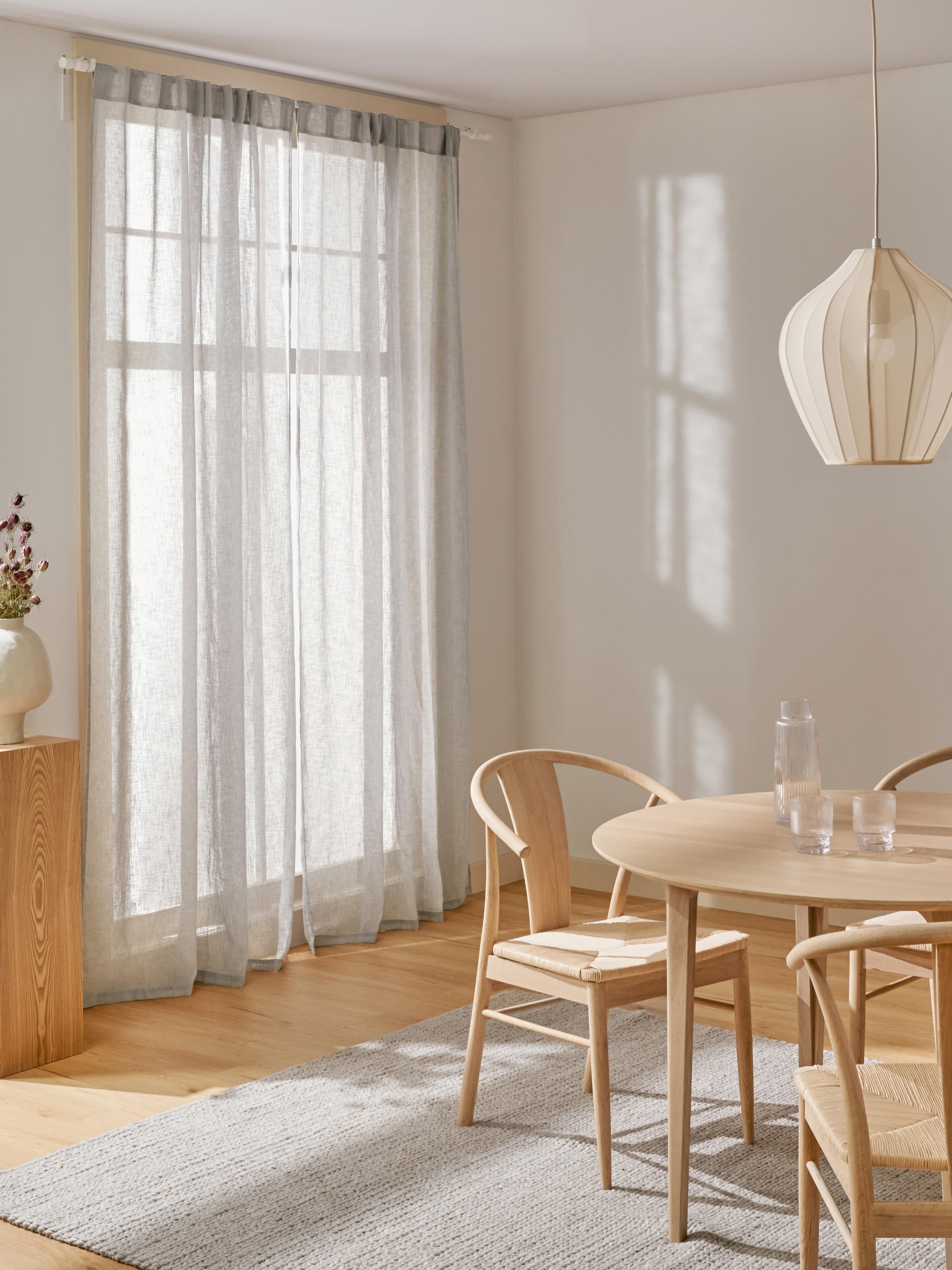 Lichtdoorlatende gordijnen Ibiza, 2-delig, B 135 cm