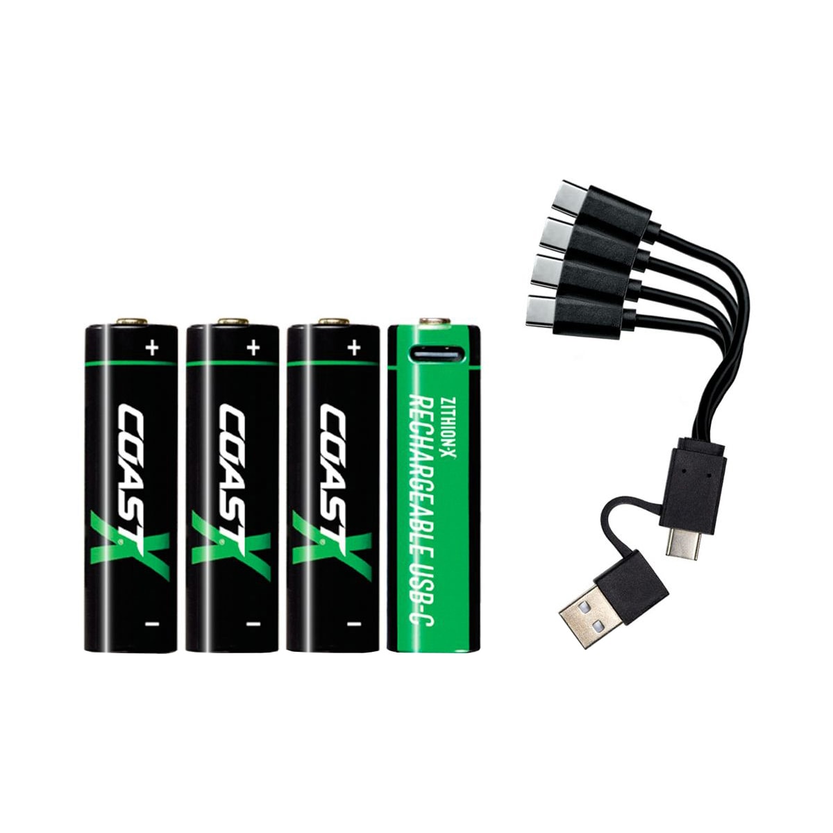 Coast ZXAA Zithion-X USB-C oppladbare litiumbatterier (4-pk)