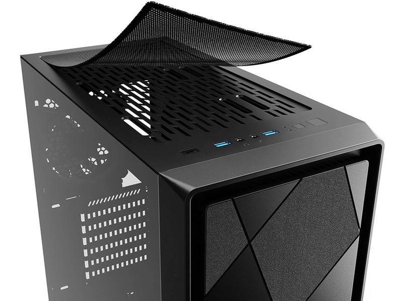 Sharkoon PC-Gehäuse VS8 RGB Schwarz Midi-ATX-Tower mit Ausstellungsfläche aus gehärtetem Glas