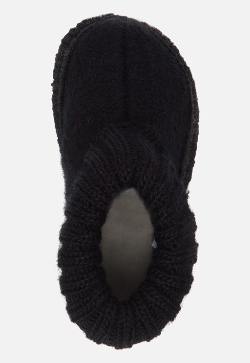 Bergstein Cozy slofjes zwart Schapenwol
