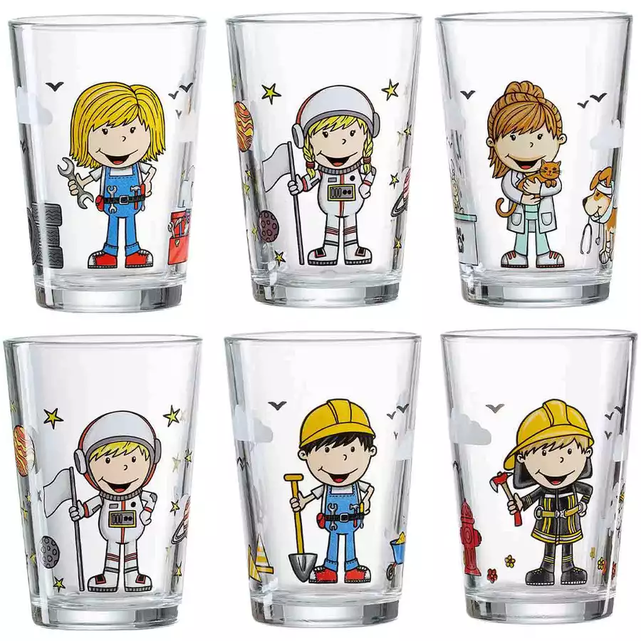 Ritzenhoff & Breker GmbH & Co. KG Kindergläser Berufe Jungs & Mädchen 205 ml 6er Set bunt