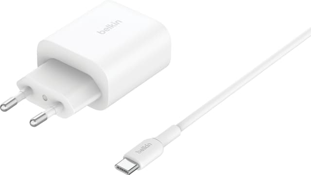 Belkin 3-in-1 Qi2 foldbar oplader med MagSafe (hvid)