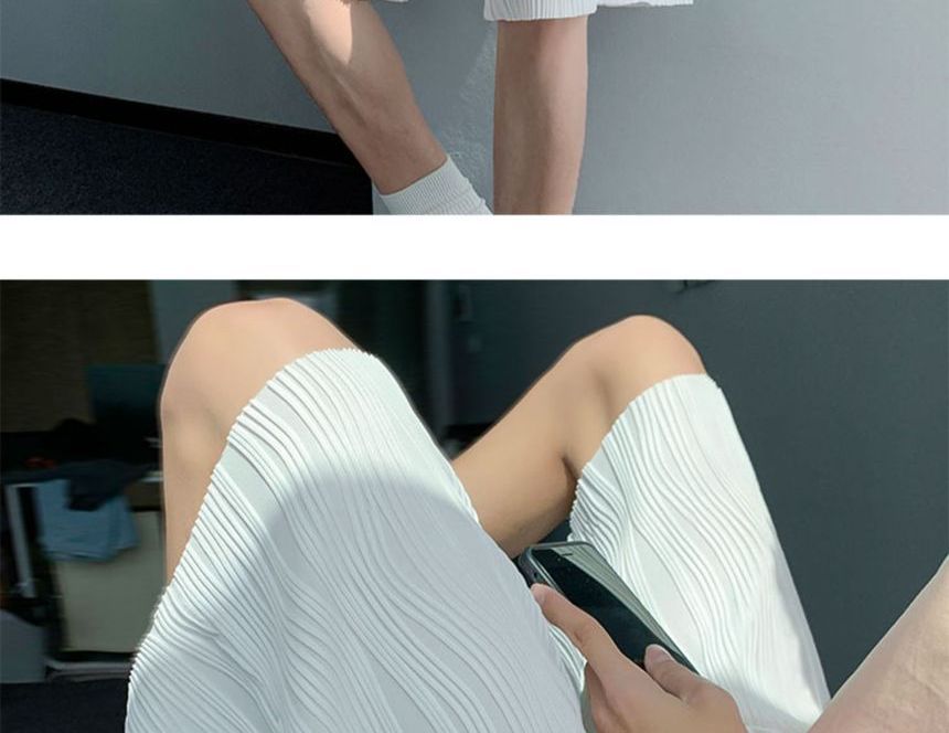 Nightbell - Hoge taille effen gesmokte shorts