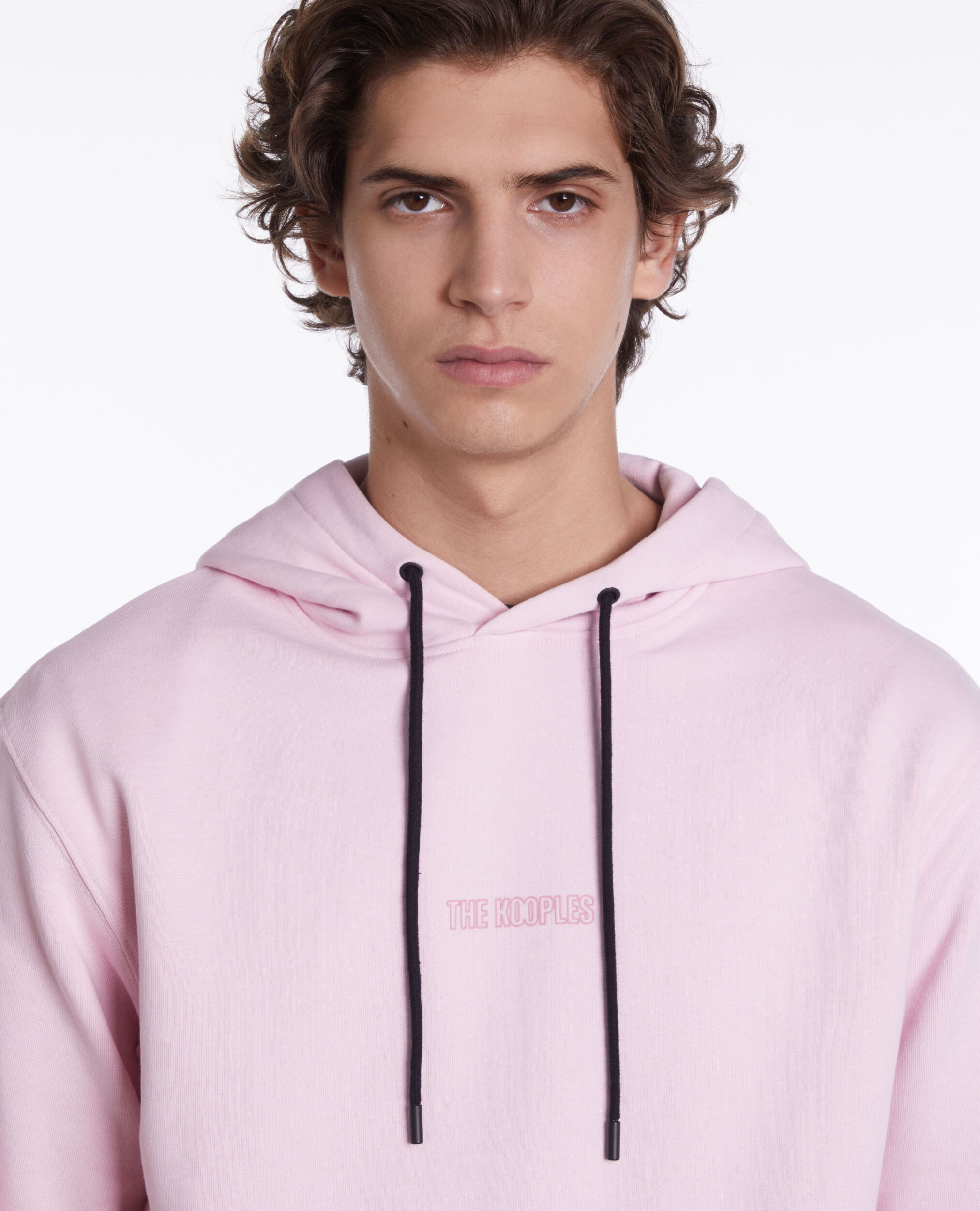 Sweatshirt à capuche rose avec logo