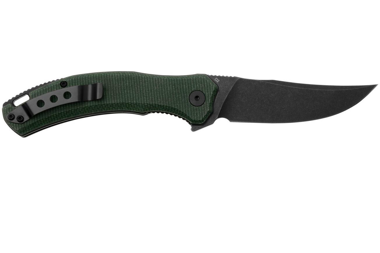 QSP Knife Walrus QS151-C2 Black, Green Micarta, zakmes
