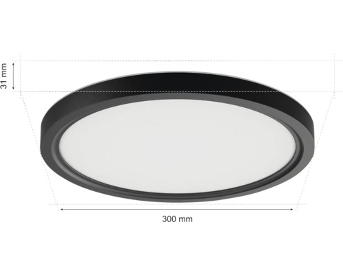 LED plafondlamp 16,6W 1160 lm 2200-6500K Ø 29 cm Tento zwart