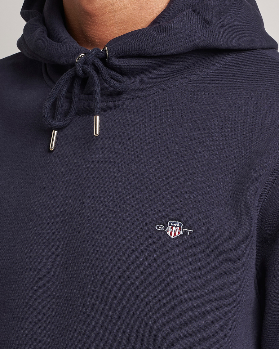 GANT Original Shield Logo Hoodie Evening Blue