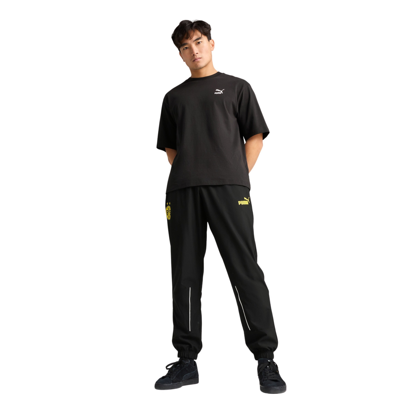 PUMA Borussia Dortmund FtblArchive Trainingsbroek 2024-2025 Zwart Geel