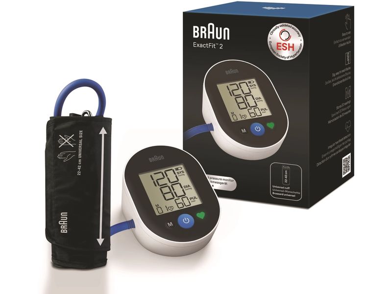 Braun Blutdruckmessgerät ExactFit 2 BUA4050 Oberarm-Blutdruckmessgerät