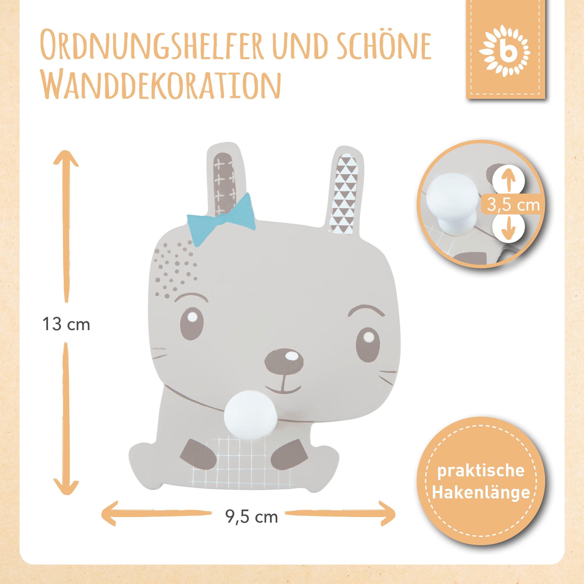 Bieco Kindergarderobe Hase Blau