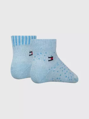 Pacote com 2 pares de meias clássicas listradas e com detalhes em mechas.