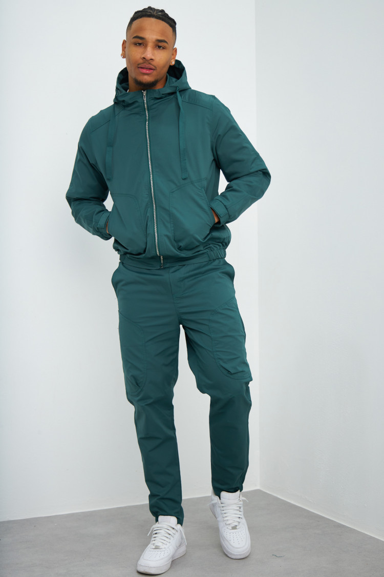 Ensemble 2 pièces veste + jogging vert foncé