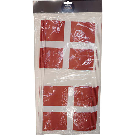 Papirsflag på plastpind 10-pak