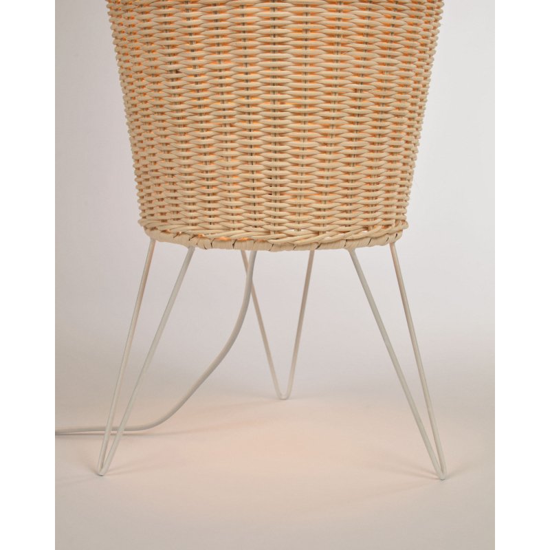 Lampadaire grande Kamaria en rotin finition naturelle