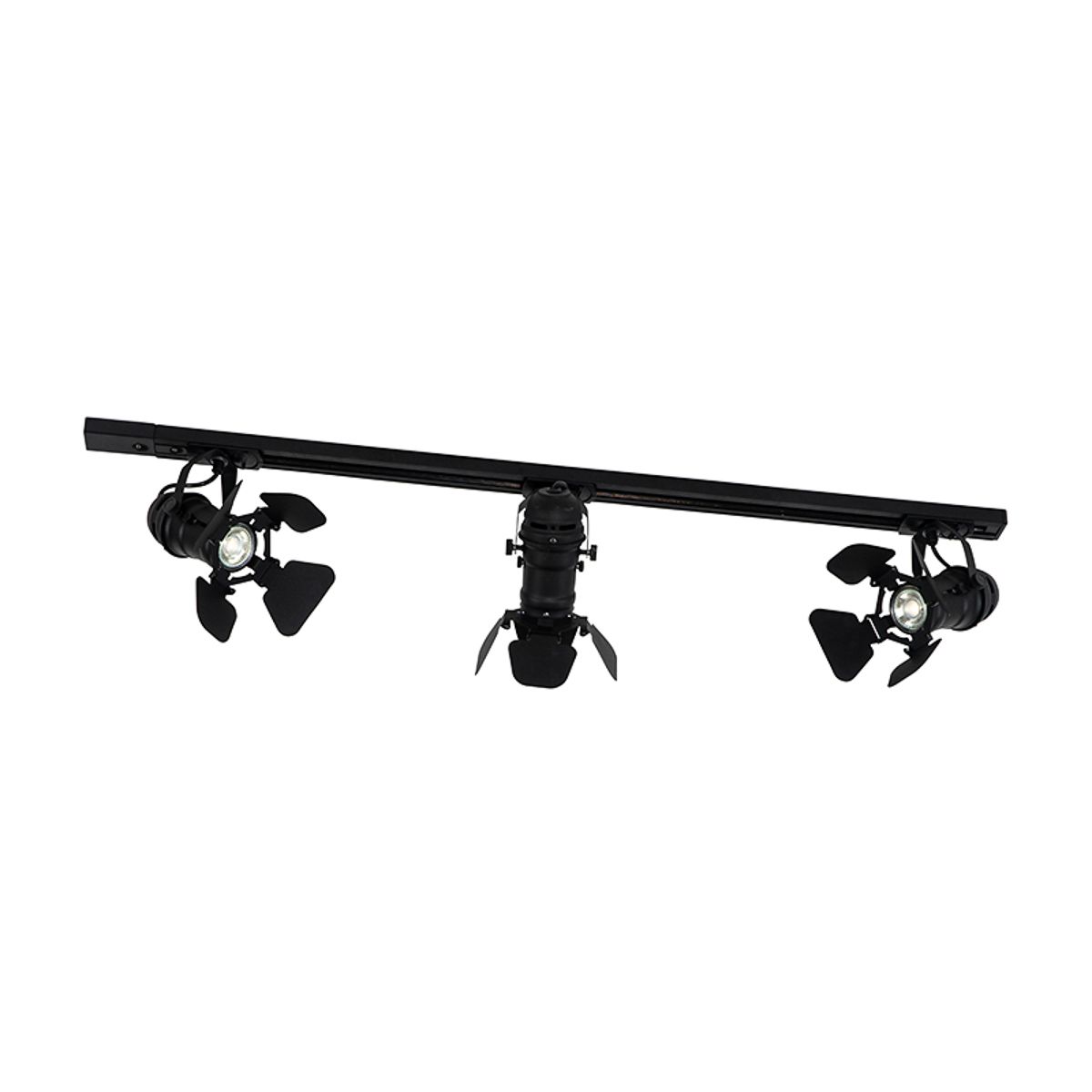 Smart railsysteem zwart 3-lichts incl. Wifi GU10 - Movie