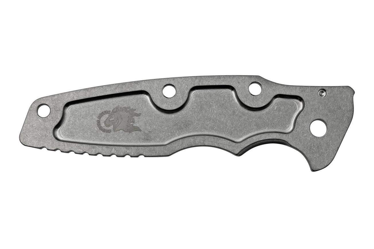 Rick Hinderer Eklipse 3.5” greepschaal, Textured Stonewash Titanium