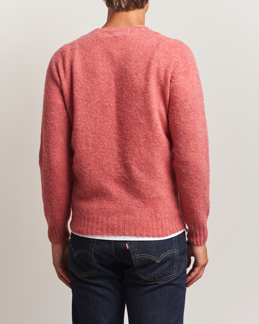 Harley Of Scotland Brushed Supersoft Lambswool Crewneck Tea Rose