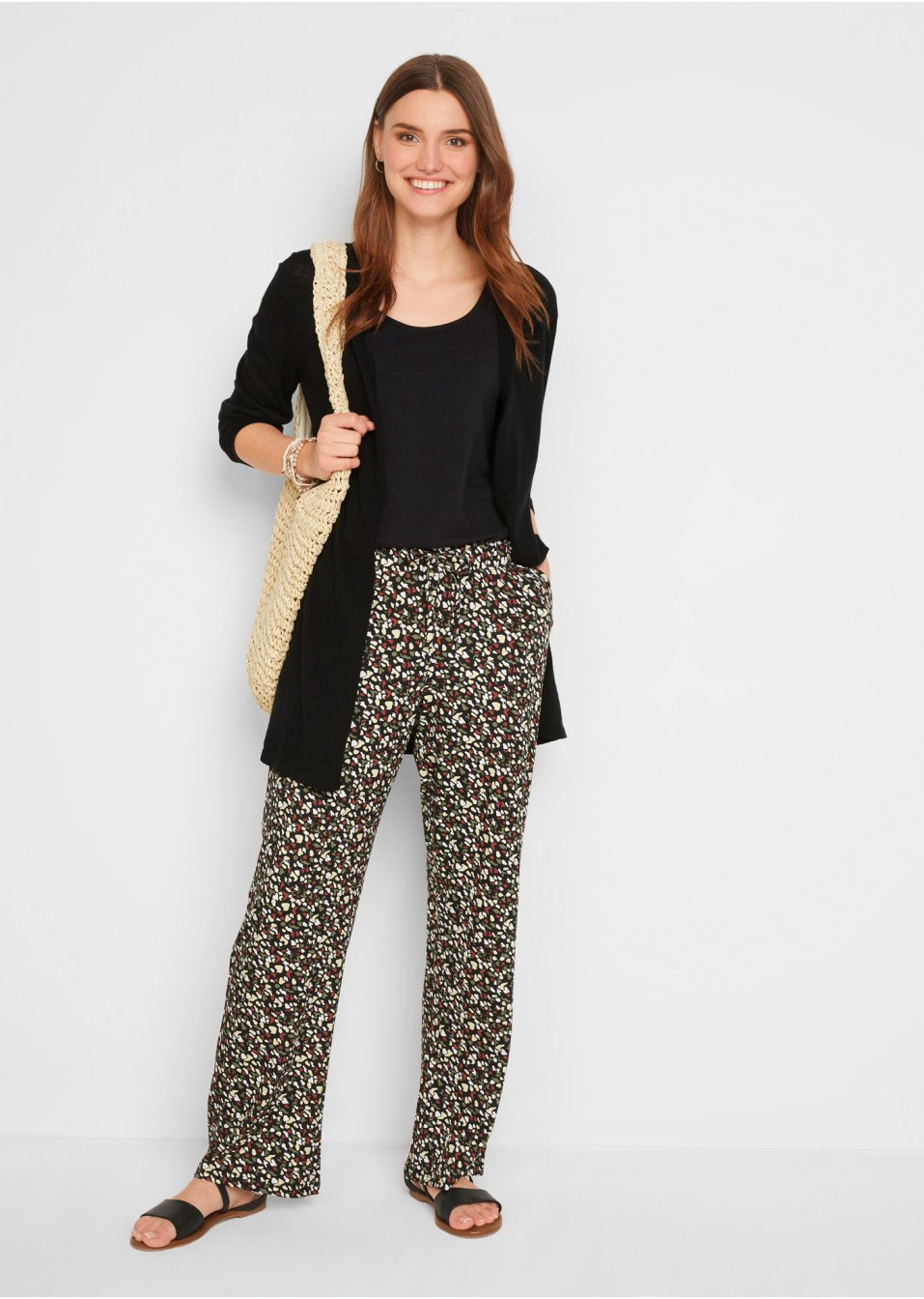 Gilet long en maille, ouvert